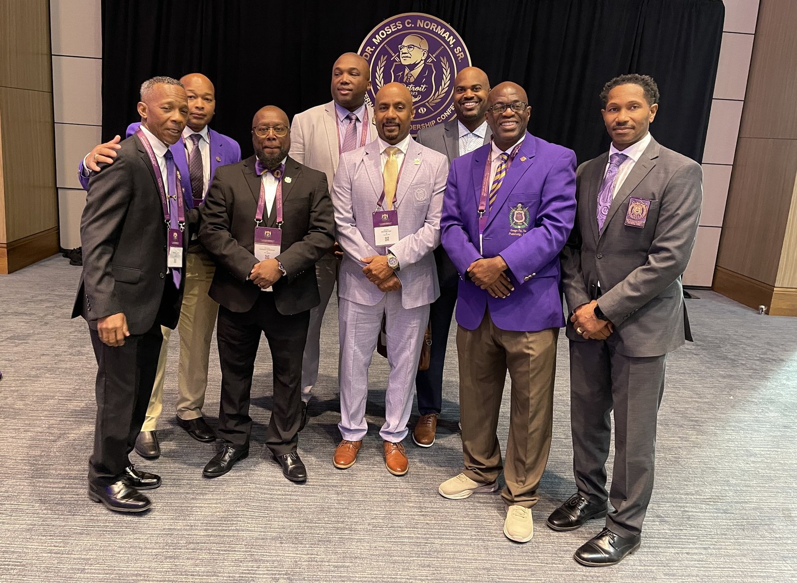 Chapter members gathered at a fraternity event